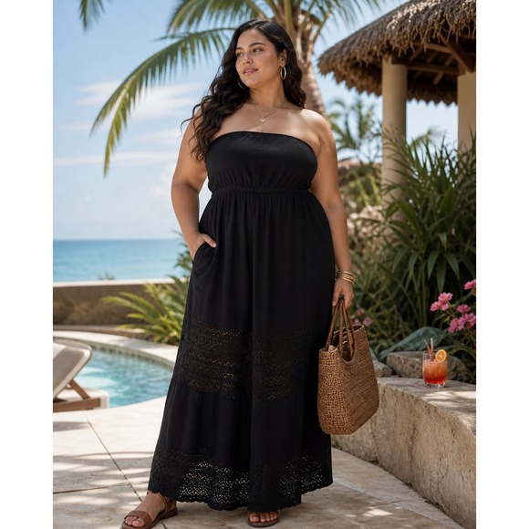 torrid Dresses & Skirts - Torrid Whimsigoth Maxi Dress Black Resortwear Beach To Dinner Size 1X Cruise